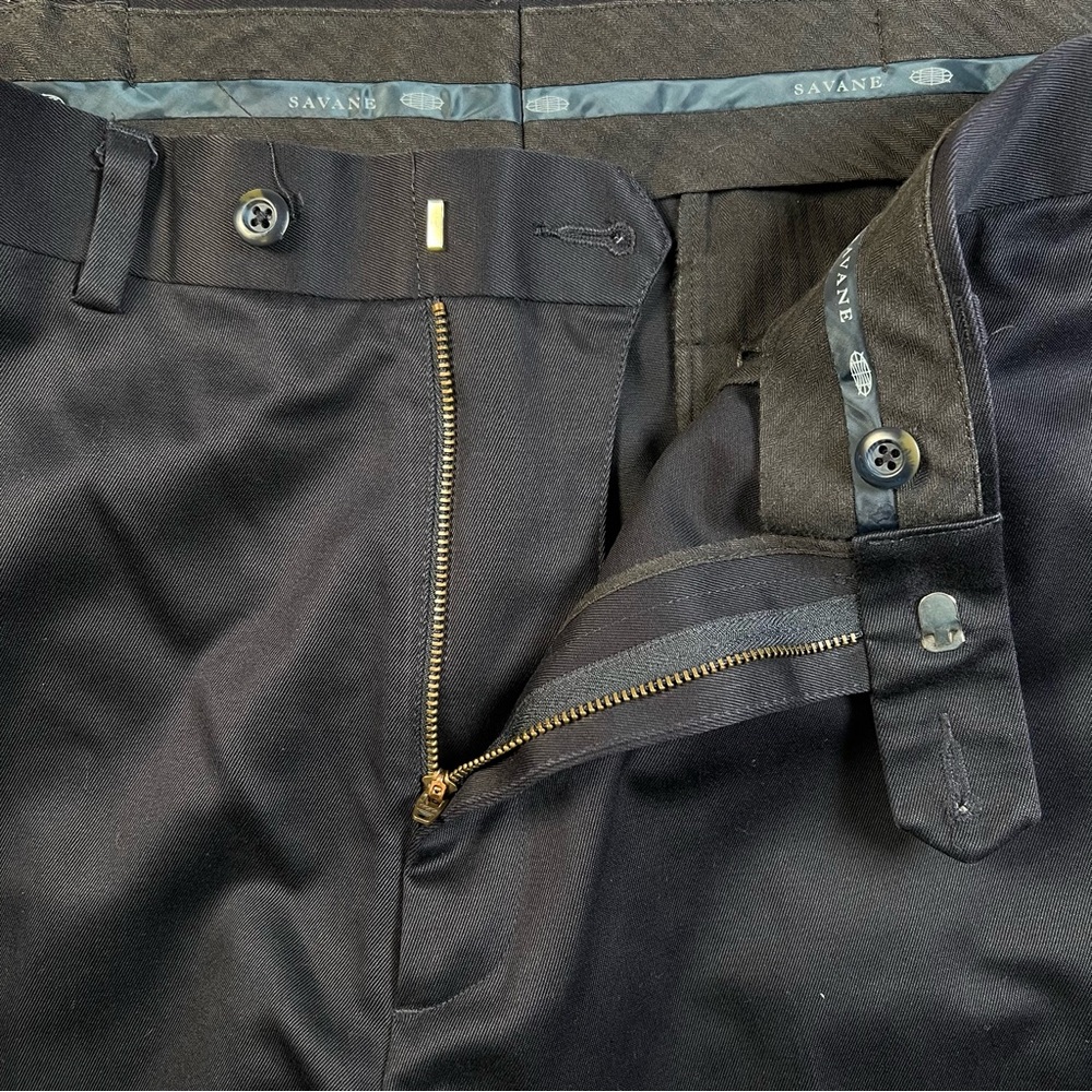 Savane Dress Pants Navy Blue men's 36/32 100% Cotton - Picture 7 of 10